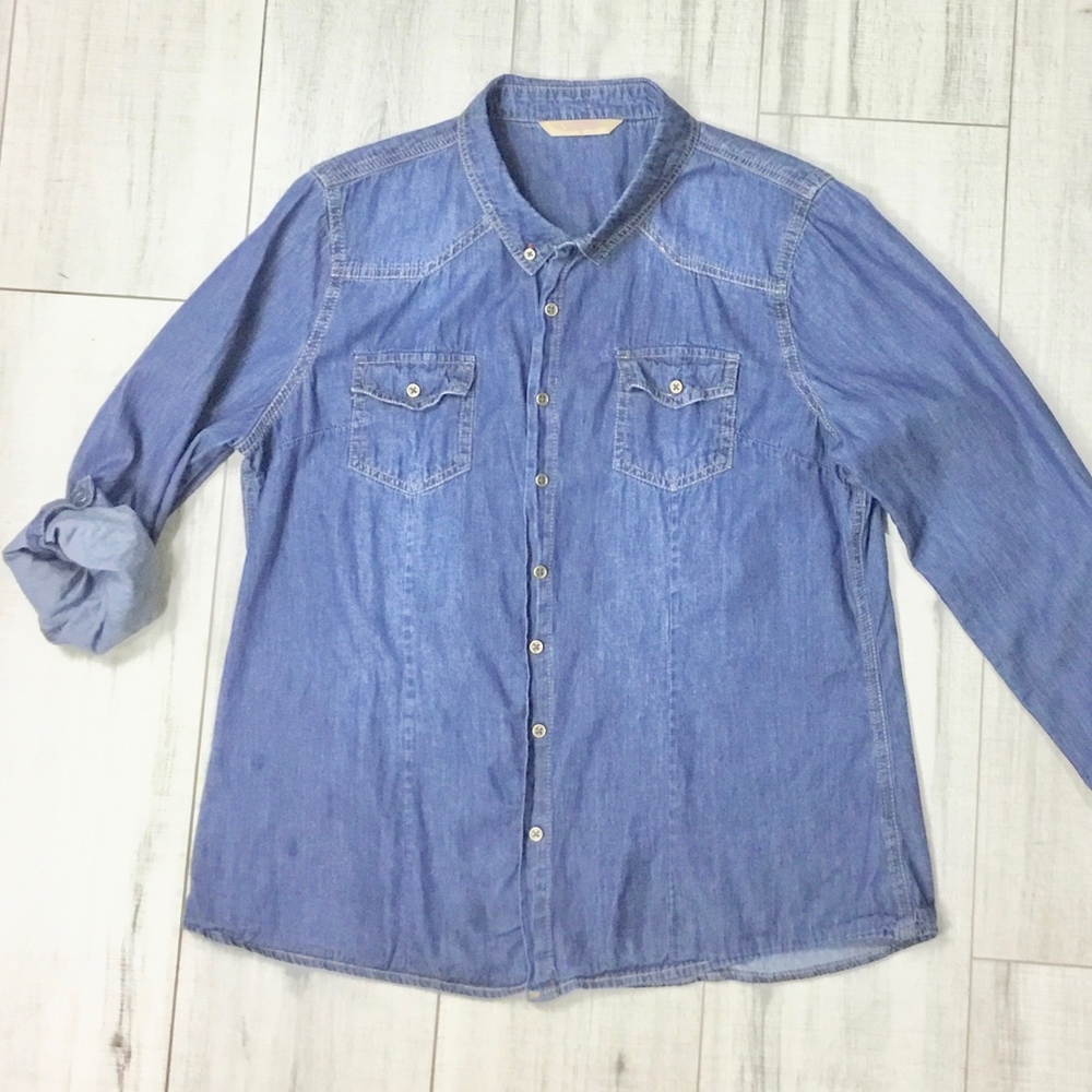 🐾 Highway (HWY) jeans button up top XL - Picture 2 of 8